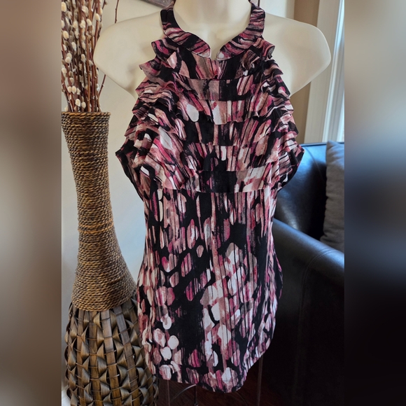 The Limited Tops - The Limited Black and Pink Tank Top